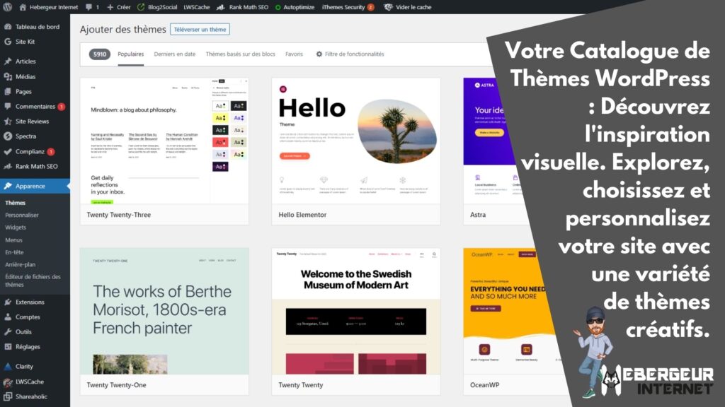 Votre Catalogue de Thèmes WordPress : Découvrez l'inspiration visuelle. Explorez, choisissez et personnalisez votre site avec une variété de thèmes créatifs.