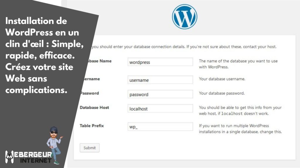 Installation de WordPress en un clin d'œil : Simple, rapide, efficace. Créez votre site Web sans complications.